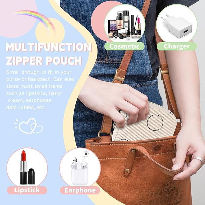 Period Bag for Teen Girls Shark Week Pouch Corduroy Portable Sanitary Pad Bags for Period Teen Period Pads Pouch for Panty Liners, Tampons, Menstrual Cup - Beige