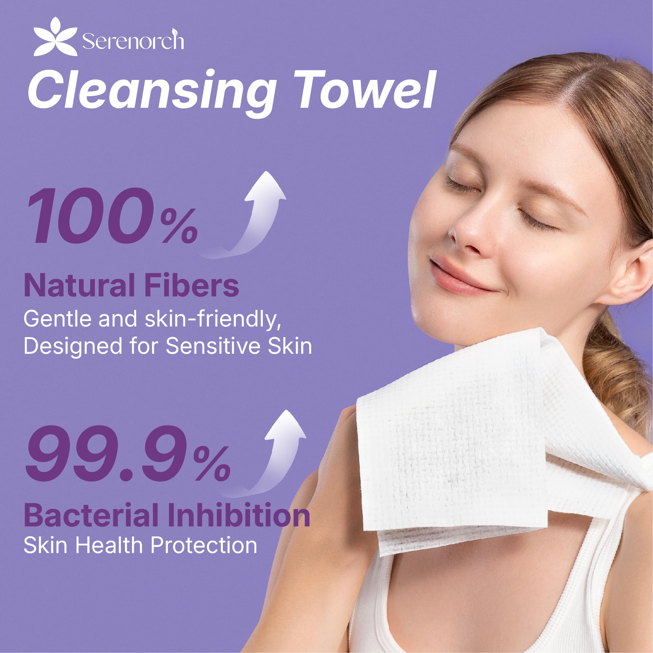 Serenorch Disposable Face Towels XL, 50 Count