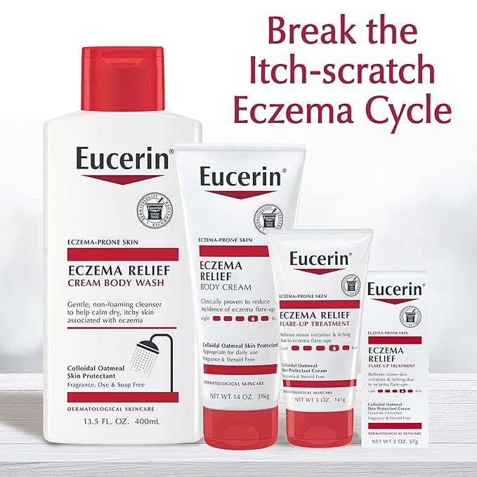 Eucerin Eczema Relief Body Cream, Colloidal Oatmeal Enriched, Steroid Free Eczema Cream, 8 OZ Tube