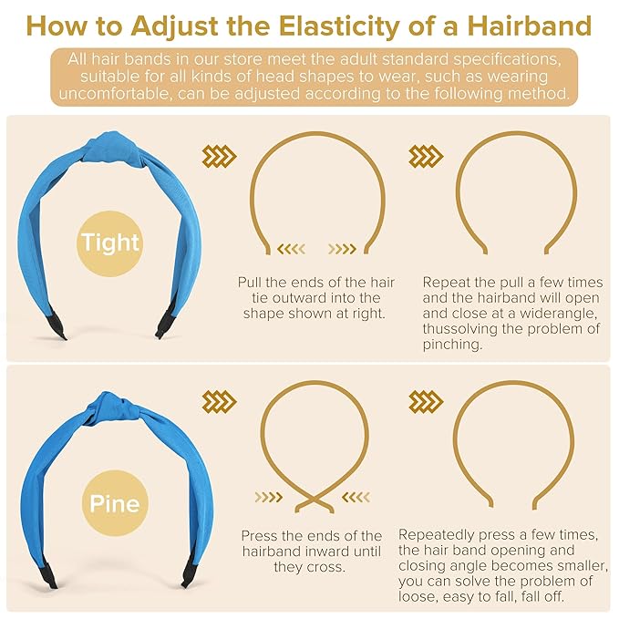 Headbands for Women Girls - 6PCS Stylish Top Knotted Headbands - Knotted Headband for Women - Head Bands Wide Hairband Hair Accessories