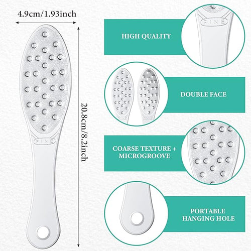 1 Pc Stainless Steel Foot Scraper Metal Foot File Double Sided File Callus Remover Professional Feet Rasp Scrubber for Wet or Dry Skin Easy to Clean Pedicure Tool Heel