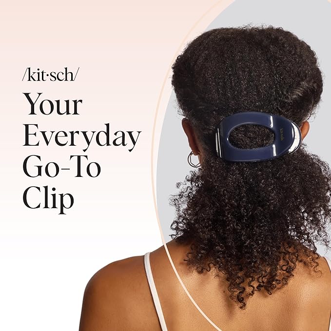 Kitsch Large Flat Claw Clips for Women - Stylish Flat Hair Clips, Strong Hold for Thick & Fine Hair | Non-Slip for Secure, Comfortable All-Day Wear - Blue Orchid, 1pc