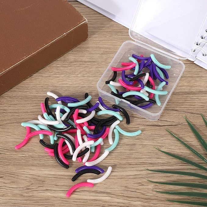 100pcs Replacement Eyelash Curler Refills for Tweezerman, Rubber Eye Lash Curler Pads for Enhanced Comfort and Curl (5 Colors)