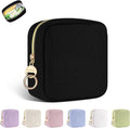 Playexen Period Bag for Purse, Corduroy Sanitary Napkin Storage Bag, Black