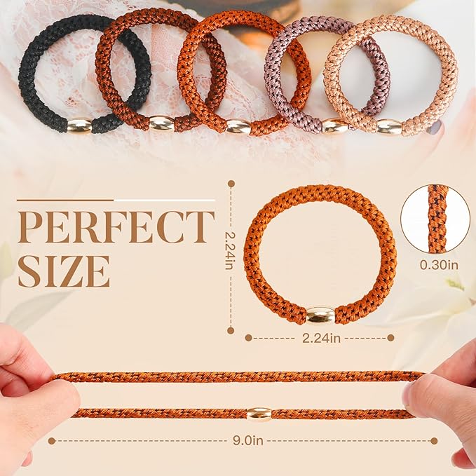 FORENEE Hair Ties No Damage - 20PCS Ponytail Holders - Elastic Hair Ties for Thick Hair - Braided Hair Bands for Women Girls's Hair - Neutral