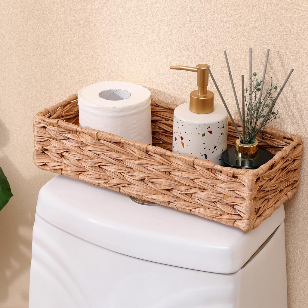 Handwoven Storage Basket Tissue Holder Box Toilet Paper Office Drawer Organizer