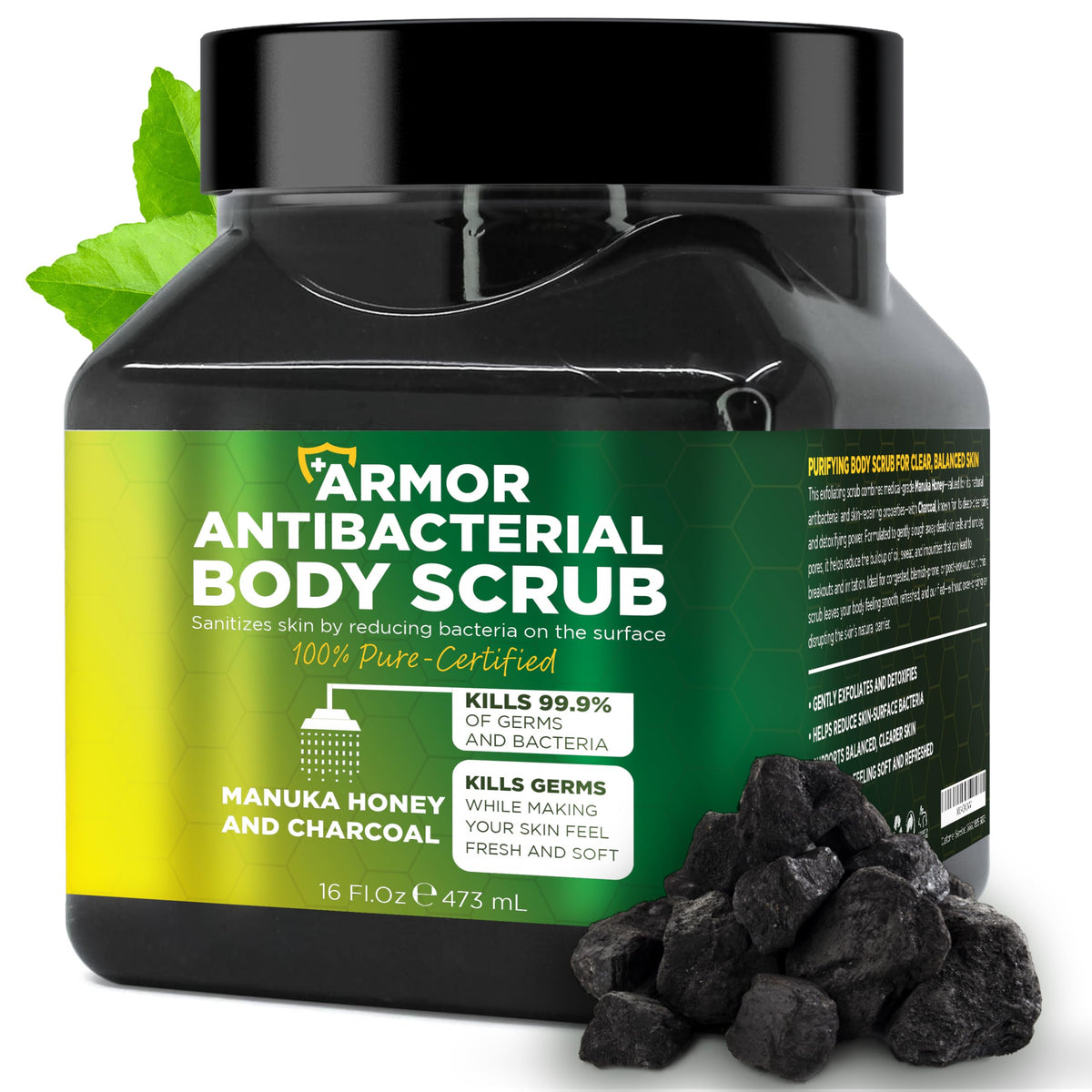 Antibacterial Body Scrub Exfoliator Deep Cleansing & Purifying 16 fl oz