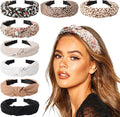 DRESHOW 8 Pack Knotted Headbands for Women Wide Turban Headband Printed Plastic Head Band Fashion Boho Hairbands Non Slip Hair Accessories