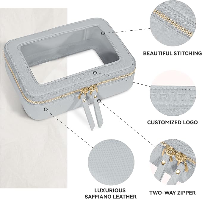 Prite Clear Makeup Bag Travel Cosmetic Organizer Toiletry Case for Women