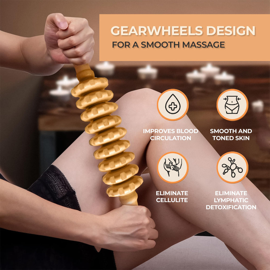 Nuddspa Wood Therapy Massage Tools 4 Pcs, Lymphatic Drainage Massager, Maderoterapia Kit, Anti Cellulite Complete Body Sculpting Tools for Total Relaxation & Relief (4 Pack)