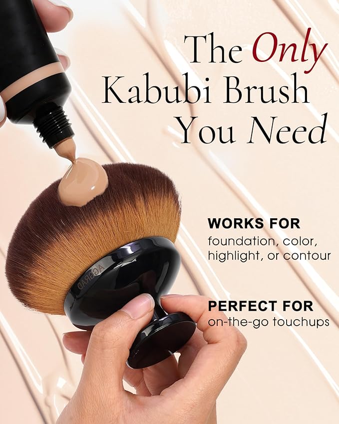 Ultra Large Blend & Blur Kabuki Brush for Body Leg Makeup Tattoo Cover Up Self Tanning, Self Tanner Brush for Self Tan, Back Tanning Applicator for Sunscreen Lotion Bronzers, Body Coverage Perfector