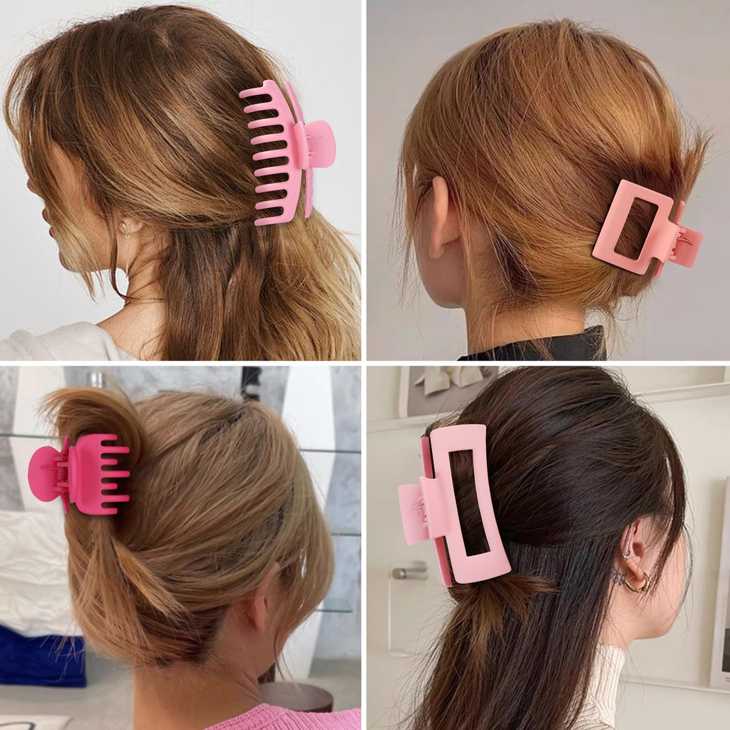 Hair Claws 16 Pcs Hair Clips for Women Thin Thick Curly Hair Large and Small Matte Banana Clips Strong Hold Nonslip