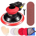 Rycubre pneumatic Air Sander 5/6 Inch DA Palm Sander for auto body, High Speed Random Orbital Sander for Woodworking & Auto Polishing (6 Inch)