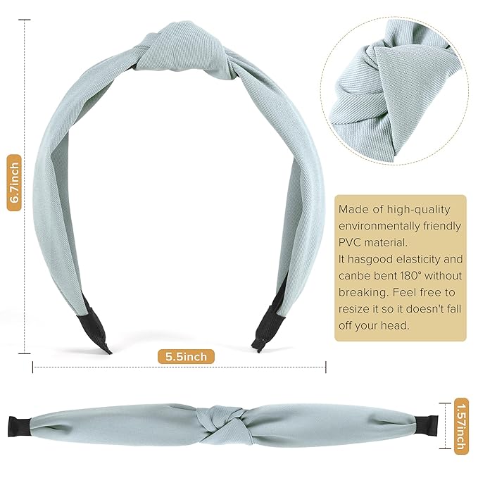 Headbands for Women Girls - 6PCS Stylish Top Knotted Headbands - Knotted Headband for Women - Head Bands Wide Hairband Hair Accessories