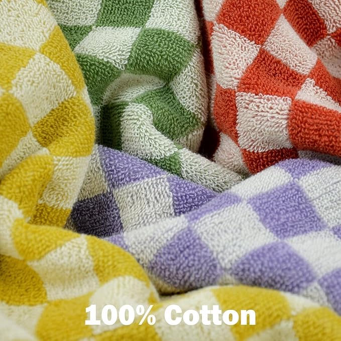 Jacquotha Wash Cloths Checkered 4 Pack 4 Colors