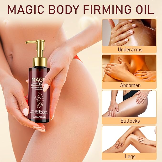 Trihood Body Firming Oil – Nourishing & Hydrating Dry Oil with Vitamin E & Natural Oils, Fast-Absorbing Serum for Crepe Skin, Helps Improve Elasticity & Smooth Skin Appearance, Full Body Care, 120ML