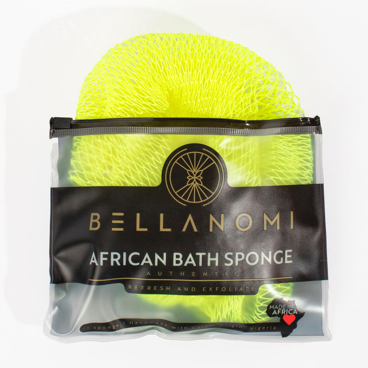 BELLANOMI African Exfoliating Net Sponge, Authentic, Ethically sourced from Nigeria, 45 inches Long, Back Scrubber for Daily use (Seafoam)