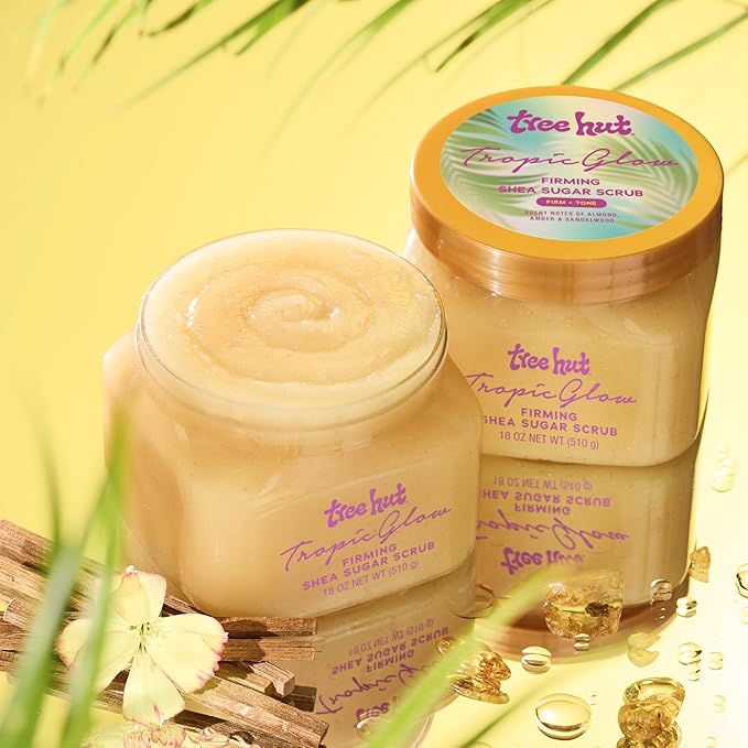 Tree Hut Tropic Glow Body Scrub, Exfoliating Sugar Scrub, Vegan, 18 Oz