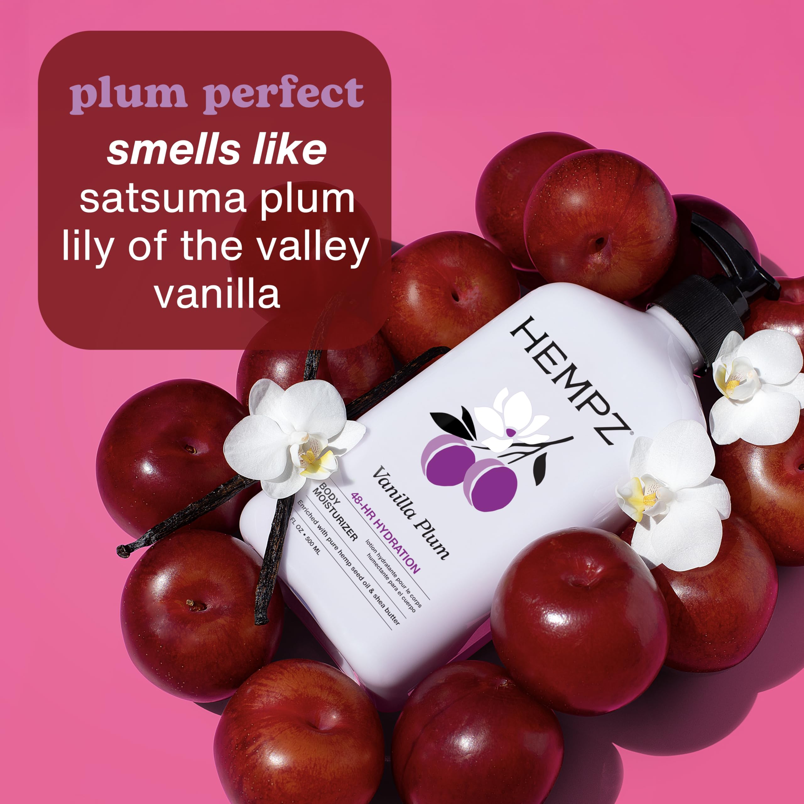 Hempz Limited Edition Vanilla Plum Hydrating Body & Hand Lotion 17 oz