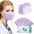 Disposable Face Masks for Adults,Premium 4ply Level2 Masks,MasksDisposable,Individually Wrapped Pack 50(Purple)