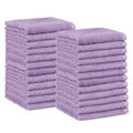 Amazon Basics Highly Absorbent, Fast Drying 100% Cotton Washcloths for Bathroom, Machine Washable, 12 x 12 inches, Lavender, 24-Pack
