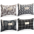 Boao 4 Pcs Canvas Cosmetic Pouches for Purse Makeup Bags Set Small with Zipper Cute Multi Functional Toiletry Travel Organizer for Back to School Women Gift, 4 Styles(Big,Arrow, Plaid, Tree, Leave)