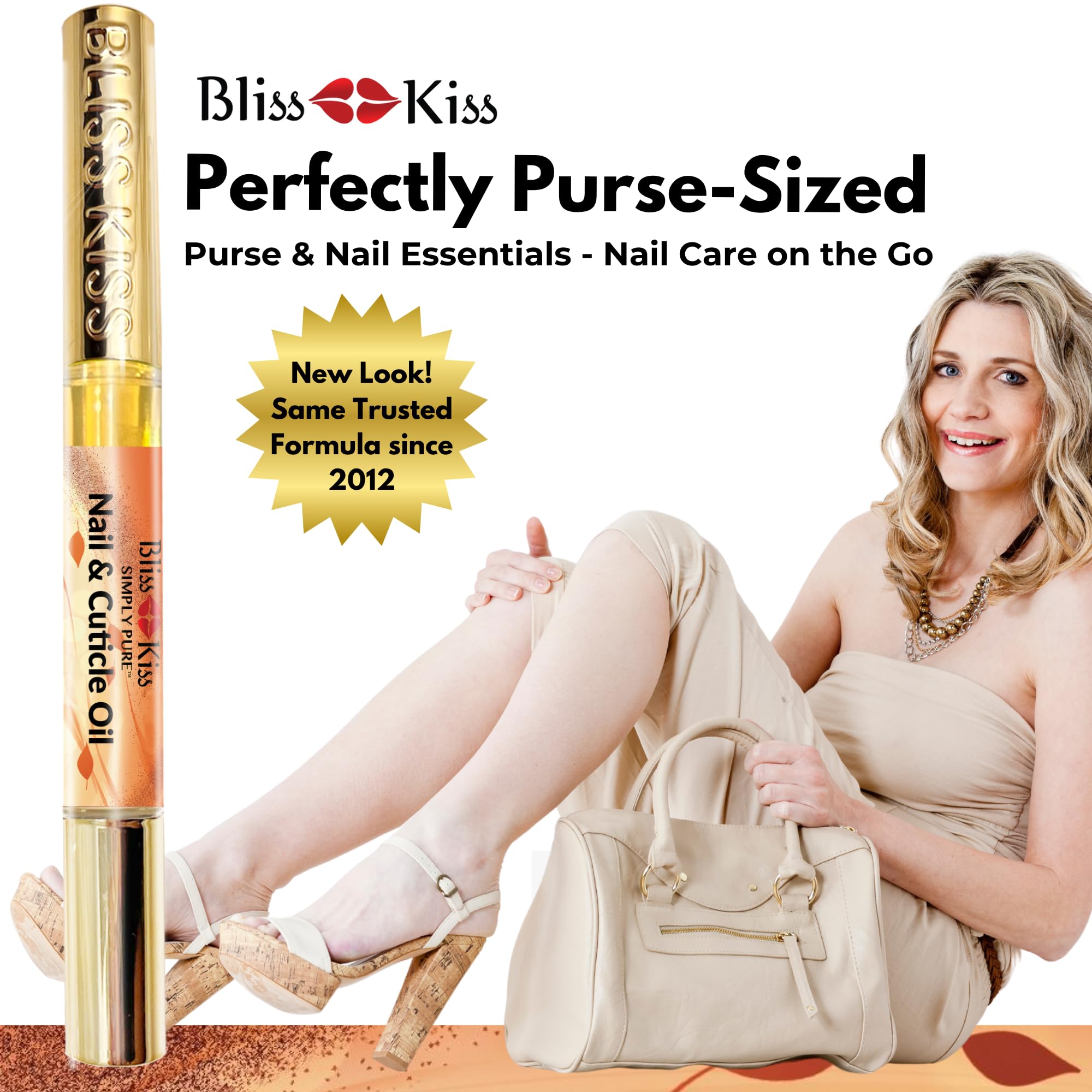 Bliss Kiss | 4 Pumpkin Spice Latte Scent Nail | Oil Cuticle Pen w/Vitamin E & Jojoba⏤Nail Strengthener Nail Growth Serum for Brittle Peeling Breaking Thin Nails
