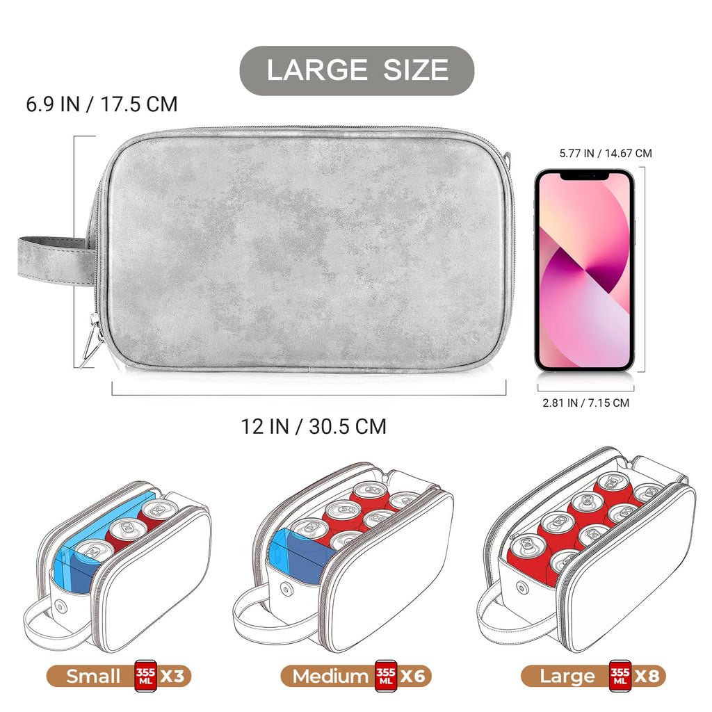 Elviros Toiletry Bag for Men, Large Travel Shaving Dopp Kit Water-resistant Bathroom Toiletries Organizer PU Leather Cosmetic Bags