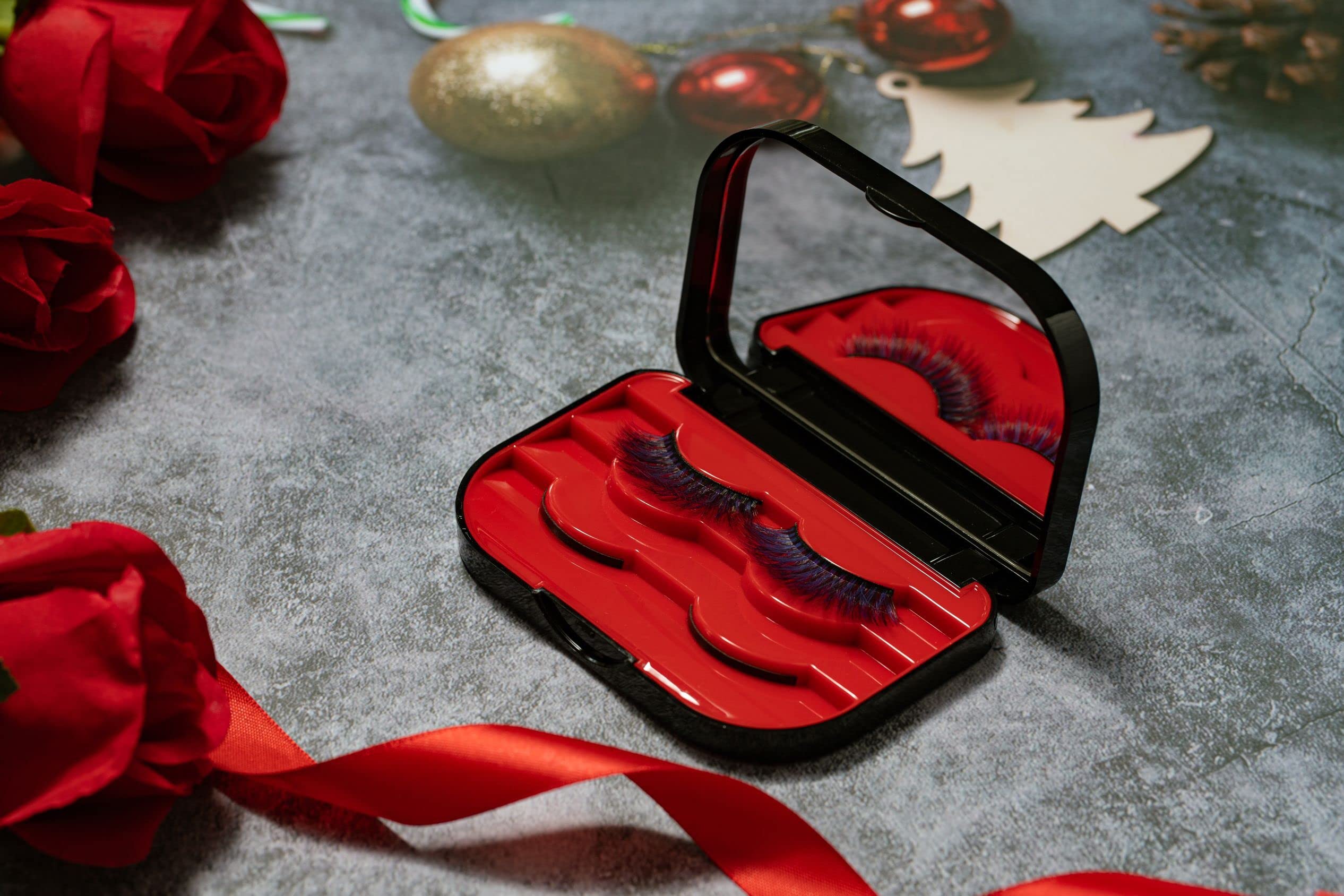 False Eyelash Storage Case with Mirror Empty Travel Lash Organizer Box