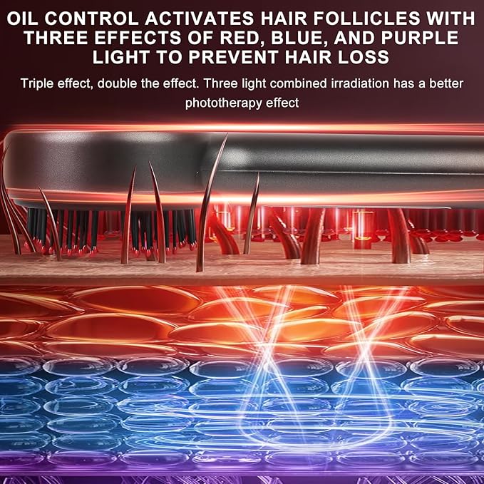 DongBlitz Red Light Scalp Massager for Hair Growth, Electric Hair Growth Comb with Kneading Massage & Red Light Therapy, for Visible Hair Loss & Thinning Hair, Minoxidil Applicator Scalp Brush