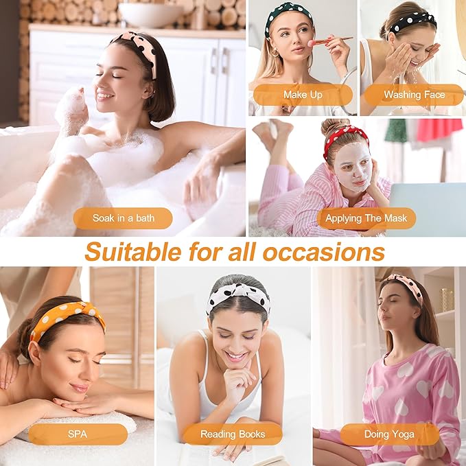 Headbands for Women Girls - 6PCS Stylish Top Knotted Headbands - Knotted Headband for Women - Head Bands Wide Hairband Hair Accessories