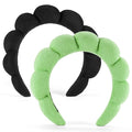 Ztomine 2 Count Hairband, Set of 2 - Thick, Soft, Plush, Absorbent Terry Cloth Spa Headbands for Washing Face or Facial - Puffy Makeup Headbands for Face Washing, Mask, Skin Treatment