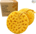 Spongentle Loofah Sponge for Shower and Bathing, Bath Sponge with Dual Texture, Shower Pouf for Gentle and Deep Exfoliation, Large Size Body Scrubber for Men & Women, PU Foam, 37% More Lather, 2 Pack