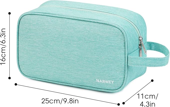Narwey Travel Toiletry Bag for Women Traveling Dopp Kit Makeup bag Organizer for Toiletries Accessories Cosmetics (Mint Green)