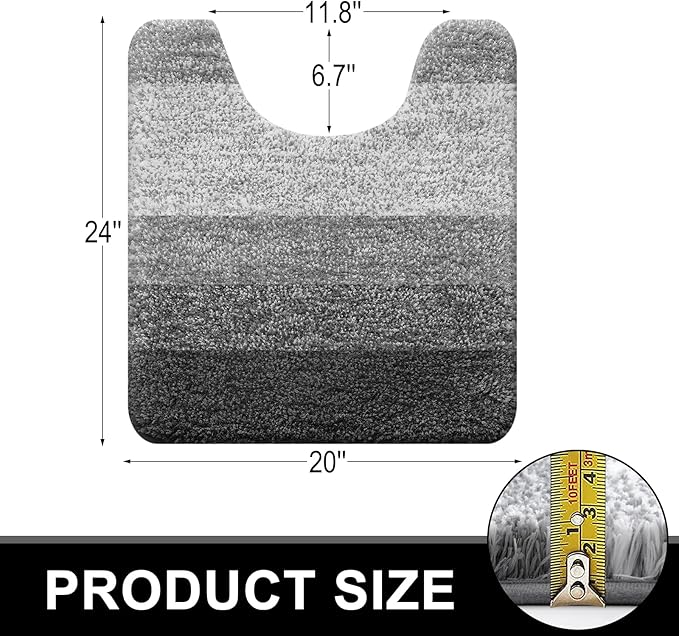 OLANLY Microfiber Bathroom Rugs Sets 3 Piece, 47"x20"+24"x16"+24"x20"