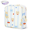 Desing Wish Sanitary Pad Storage Bag Portable Period Bag for Teen Pads/Sanitary Napkins/Small Tampons, Sanitary Napkin Storage Bag First Period Gifts for Teen Girls (Bowknot Bear)