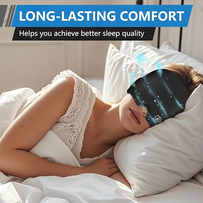 Migraine Relief Cap, All Around Gel Covered Reusable Headache Relief Cap, Black Migraine Cap for Headache Relief, Puffy Eyes