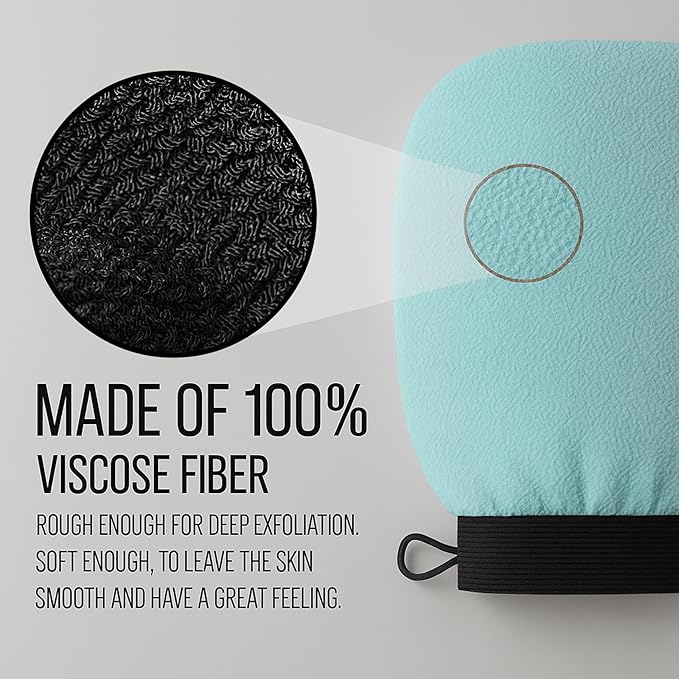 Exfoliating Glove for Shower – Dual-Sided Scrubber Mitt – Deep Exfoliation Washcloth Mittens – Dead Skin & Tan Remover for Body – Body & Face Exfoliator Loofah Wash Cloths for Showering (1-Pack)