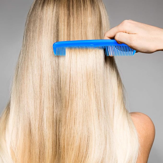 Leinuosen 12 Pieces Hair Combs Set Pocket Plastic Fine Tooth Dressing Comb for Women and Men, Peines Para Cabello(Blue)