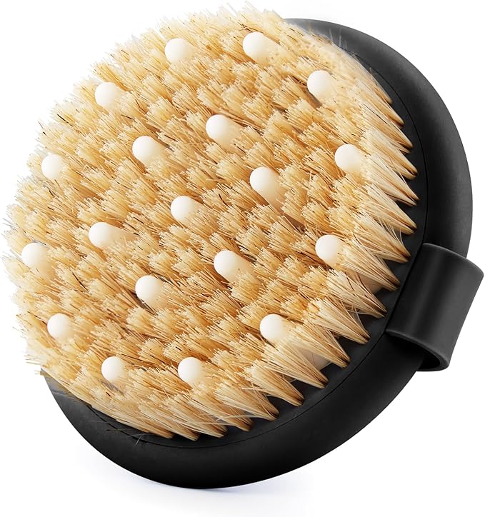 Back Scrubber Body Shower Brush: Anti Slip Long Handle Bath Brush with Stiff and Soft Bristles - Showering Exfoliator Wet or Dry Brushing for Women, Men, Elderly (Blue)