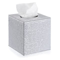 Sumnacon Square Tissue Box Cover with Magnetic Bottom,PU Tissue Box Holder