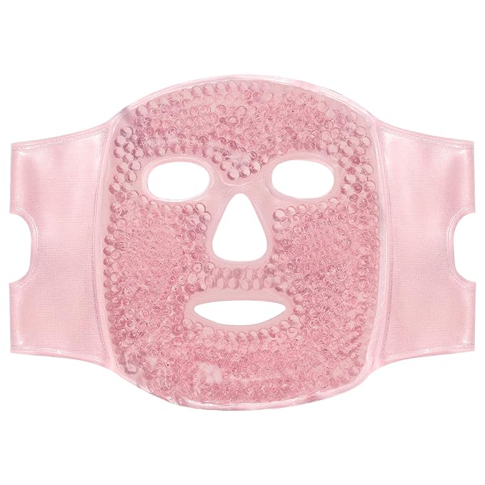 SKIN GYM CryoChill Ice Beaded Face Mask – Reusable Cooling Cryo Face Mask for Puffiness & Headache Relief, Gel Bead Ice Mask for Face, Depuffing Cold Face Mask for Skincare