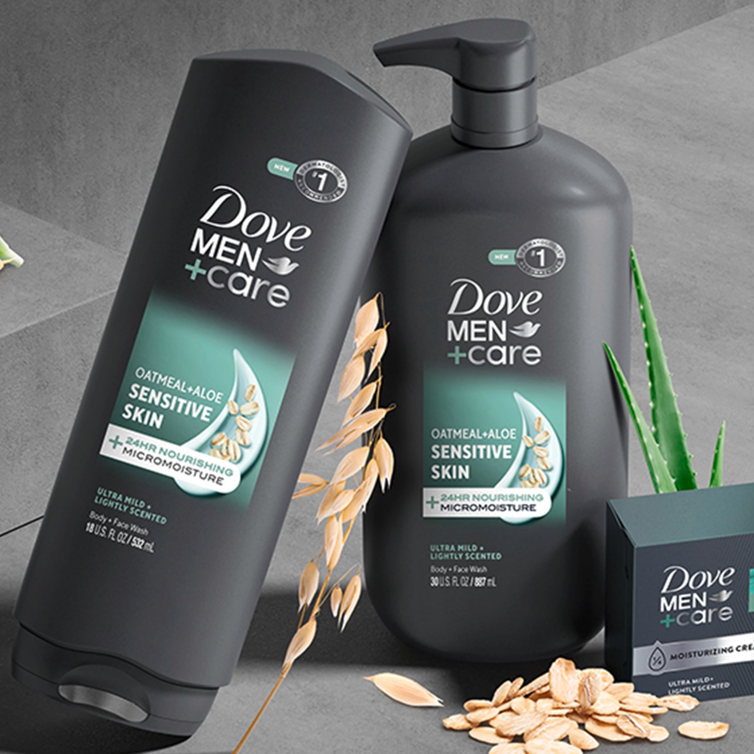 DOVE MEN + CARE Body & Face Wash for Men, Sensitive Skin, Hydrated, 30 oz