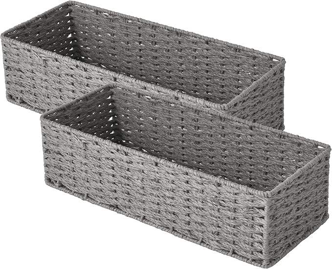 StorageWorks Wicker Toilet Paper Basket for Sage Green Bathroom Decor