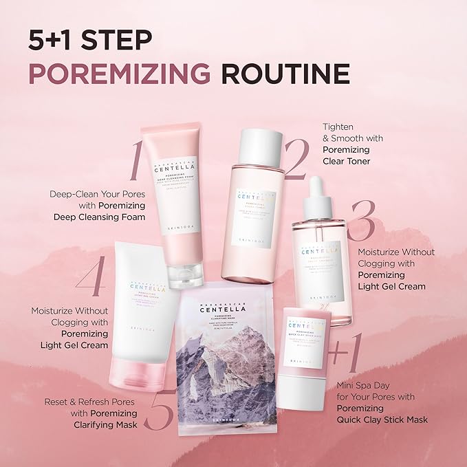 SKIN1004 [Hudson's Pick] Poremizing Quick Clay Stick Mask, Facial Clay Mask for Pores, Centella Clay Stick for Pore Minimizing, Pink Pore Mud Mask for Sebum Balance, Korean Skin Care, 0.95 oz / 27g