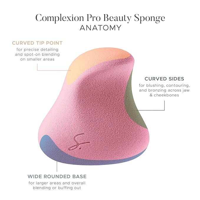 Strokes Beauty Lab Original Beauty Blender Makeup Sponge Applicator for Powder, Cream & Liquid, Beauty Tools Puff, Streak Free Application, Vegan, Cruelty Free Made in USA, Pink