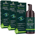 NOVEHA Extra Strength Tea Tree Eyelid & Face Foaming Cleanser – Daily Cleansing Foam with Tea Tree Oil, Coconut Oil, Vitamin E & Pro-Vitamin B5 – For Eyelids, Lashes & Face – 3.38 fl oz (3 Pack)