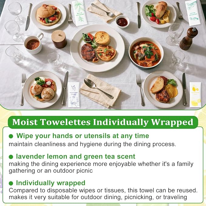 twoworld 240 Moist Cotton Towel Bulk Moist Towelettes Individually Wrapped