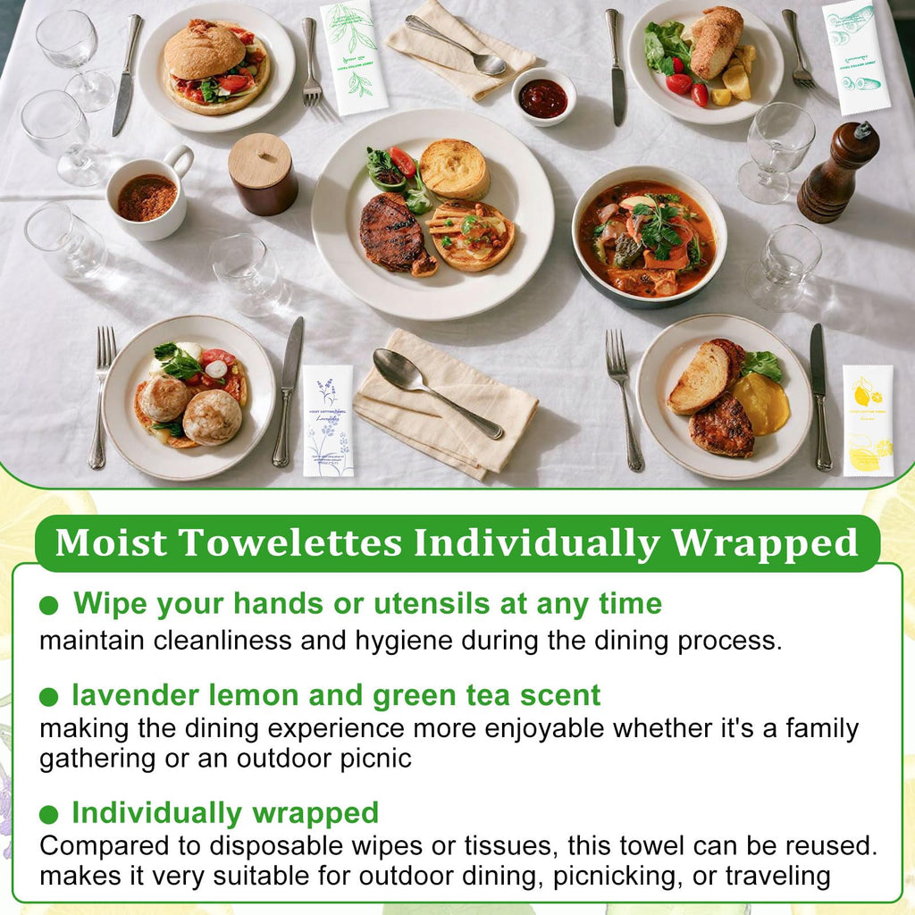 twoworld 240 Moist Cotton Towel Bulk Moist Towelettes Individually Wrapped