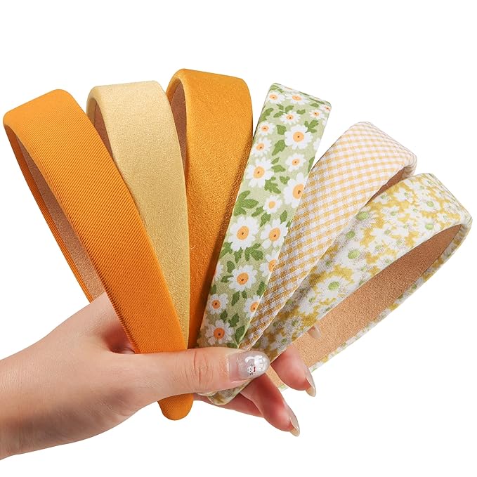 Headbands for Women - 1 Inches Wide Headbands - Solid Color Headband Fashion Hair Accessories- Trendy Women Girls Non Slip Fashion Hair Bands- Thick Elastic Hair Bands for Women's Hair 6PCS